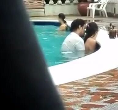 Virar couple hot swimming pool sex video